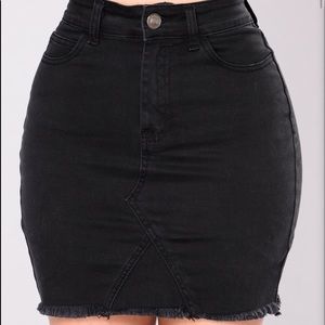 Black Denim Skirt